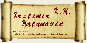 Krstimir Matanović vizit kartica